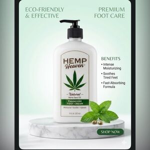 Peppermint Foot Cream — White with Green Accents